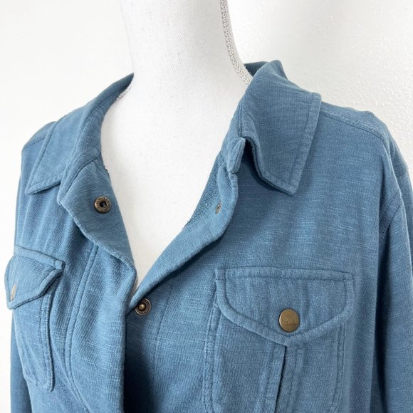 Cabela's Sweater Women Large Blue Button Up Utility Jacket Cotton Work Outdoor - Picture 7 of 11